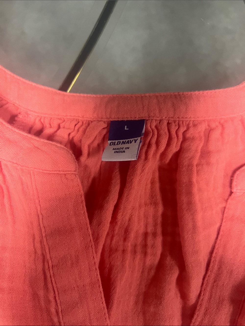 Old Navy Women's Lightweight Coral Gauze cottage core Peasant Top large - Picture 3 of 7